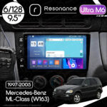 Магнітола Mercedes-Benz ML-Class (W163) (1997-2005) [Кондиціонер, Black] Resonance Ultra M6 (7862) 6/128, 9.5" 2K QLED, 360