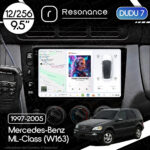 Магнітола Mercedes-Benz ML-Class (W163) (1997-2005) [Кондиціонер, Black] DUDU 7 9.5" 2K QLED, 12/256