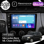 Магнітола Mercedes-Benz ML-Class (W163) (1997-2005) [Клімат-контроль, Black] Resonance Ultra M6 (7862) 6/128, 9.5" 2K QLED, 360
