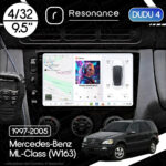 Магнітола Mercedes-Benz ML-Class (W163) (1997-2005) [Клімат-контроль, Black] DUDU 4 9.5" QLED, 4/32