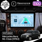 Магнітола Mercedes-Benz ML-Class (W163) (1997-2005) [Клімат-контроль, Дерево] Resonance Ultra T100 2/32, 9" IPS (CarPlay)