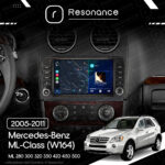 Магнітола Mercedes-Benz ML-Class (W164) ML 350 300 320 450 (2005-2011) [з кнопками] Resonance Ultra M2 2/32, 9" QLED - Зображення 6