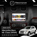 Магнітола Mercedes-Benz ML-Class (W164) ML 350 300 320 450 (2005-2011) [з кнопками] Resonance Ultra M4 4/32, 9.5" 2K QLED - Зображення 5