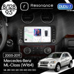 Магнітола Mercedes-Benz ML-Class (W164) ML 350 300 320 450 (2005-2011) [з кнопками] DUDU 7 9.5" 2K QLED, 8/128