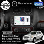 Магнітола Mercedes-Benz ML-Class (W164) ML 350 300 320 450 (2005-2011) [з кнопками] DUDU 6 9.5" 2K QLED, 8/256, 360