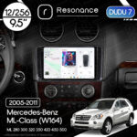 Магнітола Mercedes-Benz ML-Class (W164) ML 350 300 320 450 (2005-2011) [глянець] DUDU 7 9.5" 2K QLED, 12/256