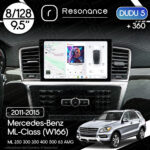 Магнітола Mercedes-Benz ML-Class (W166) ML 250 300 350 400 (2011-2015) DUDU 5 9.5" QLED, 8/128, 360