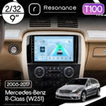 Магнітола Mercedes-Benz R-Class (W251) R 300 350 400 (2005-2017) [Глянець] Resonance Ultra T100 2/32, 9" IPS (CarPlay)