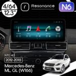 Автомагнітола Mercedes-Benz ML-Class, GL-Class (W166, X166) (2012-2015) Resonance N6 4/64, 12.3", GPS, CarPlay (Style B)