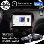 Магнітола Mercedes-Benz S-Class (W220) (1998-2005) DUDU 5 9.5" QLED, 4/32, 360