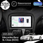 Магнітола Mercedes-Benz SL-Class (R230) (2001-2006) DUDU 3 9" QLED, 4/64