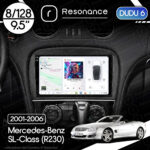 Магнітола Mercedes-Benz SL-Class (R230) (2001-2006) DUDU 6 9.5" 2K QLED, 8/128