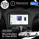 Магнітола Mercedes-Benz SL-Class (R230) (2001-2006) DUDU 5 9.5" QLED, 4/64