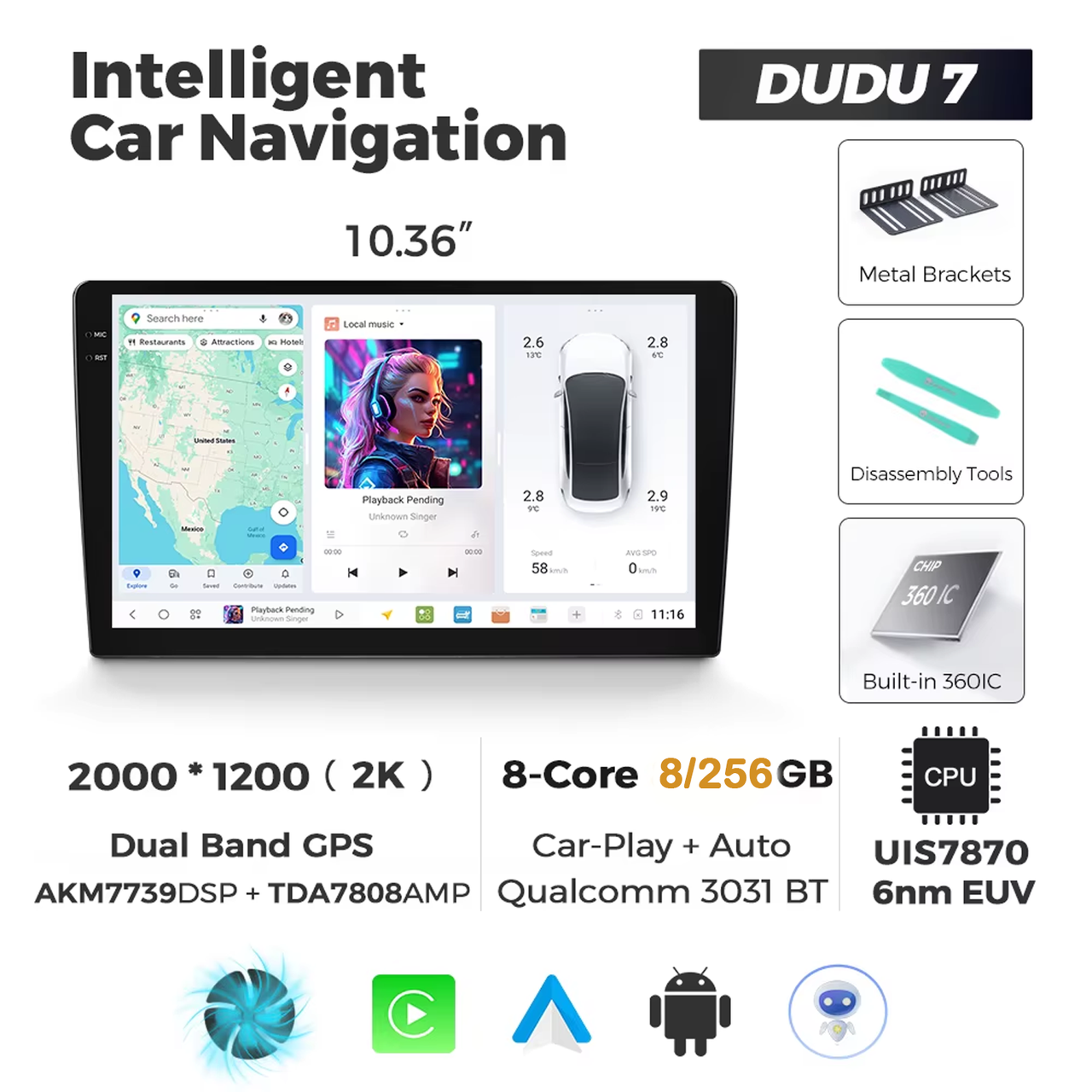 7037962546_dudu-7-1036 DUDU 7 10.36" 2K QLED, 8/256, 360 - Зображення 1
