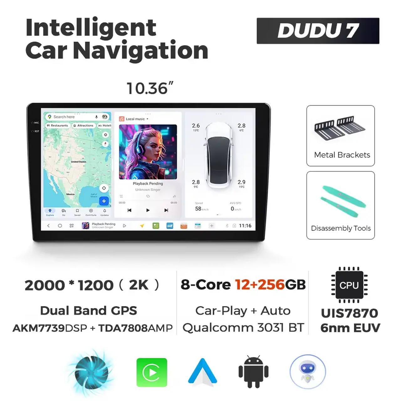 7037966507_dudu-7-1036 DUDU 7 10.36" 2K QLED, 12/256, 360 - Зображення 1