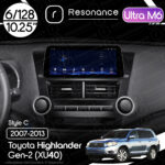 Магнітола Toyota Highlander Gen-2 (XU40) (2007-2013) [Low] Resonance Ultra M6 (7862) 6/128, 10.25" QLED, 360 (BMW Style)