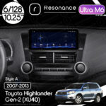 Магнітола Toyota Highlander Gen-2 (XU40) (2007-2013) [Low] Resonance Ultra M6 (7862) 6/128, 10.25" QLED, 360 (Audi Style)