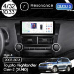 Магнітола Toyota Highlander Gen-2 (XU40) (2007-2013) [Low] DUDU 5 10.33" 2K QLED, 4/32, 360 (Style A)