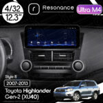 Магнітола Toyota Highlander Gen-2 (XU40) (2007-2013) [Low] Resonance Ultra M4 (7862) 4/64, 12.3" QLED, 360 (Benz Style)