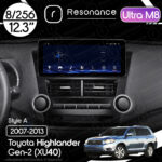 Магнітола Toyota Highlander Gen-2 (XU40) (2007-2013) [Low] Resonance Ultra M8 (7862) 8/256, 12.3" QLED, 360 (Audi Style)