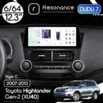 Магнітола Toyota Highlander Gen-2 (XU40) (2007-2013) [Low] DUDU 7 12.3" 2K QLED, 6/64, 360 (Style C)