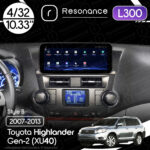 Магнітола Toyota Highlander Gen-2 (XU40) (2007-2013) [High, Gray] Resonance L300 4/32 10.33" QLED, 360 (Mercedes-Benz Style)