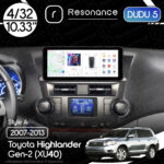 Магнітола Toyota Highlander Gen-2 (XU40) (2007-2013) [High, Gray] DUDU 5 10.33" 2K QLED, 4/32, 360 (Style A)