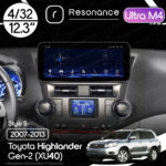 Магнітола Toyota Highlander Gen-2 (XU40) (2007-2013) [High, Gray] Resonance Ultra M4 (7862) 4/64, 12.3" QLED, 360 (Benz Style)