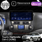 Магнітола Toyota Highlander Gen-2 (XU40) (2007-2013) [High, Gray] Resonance Ultra M8 (7862) 8/256, 12.3" QLED, 360 (Audi Style)
