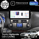 Магнітола Toyota Highlander Gen-2 (XU40) (2007-2013) [High, Gray] DUDU 7 12.3" 2K QLED, 6/64, 360 (Style B)