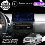 Магнітола Toyota Corolla 10 (E140, E150) (2006-2013) [Gray] Resonance Ultra M4 (7862) 4/64, 10.25" QLED, 360 (Audi Style)