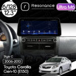 Магнітола Toyota Corolla 10 (E140, E150) (2006-2013) [Gray] Resonance Ultra M6 (7862) 6/128, 12.3" QLED, 360 (BMW Style)