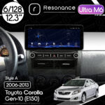 Магнітола Toyota Corolla 10 (E140, E150) (2006-2013) [Gray] Resonance Ultra M6 (7862) 6/128, 12.3" QLED, 360 (Audi Style)