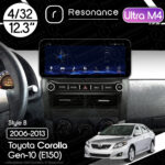 Магнітола Toyota Corolla 10 (E140, E150) (2006-2013) [Gray] Resonance Ultra M4 (7862) 4/64, 12.3" QLED, 360 (Benz Style)