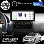 Магнітола Toyota Corolla 10 (E140, E150) (2006-2013) [Gray] DUDU 7 12.3" 2K QLED, 6/64, 360 (Style A)