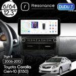 Магнітола Toyota Corolla 10 (E140, E150) (2006-2013) [Gray] DUDU 7 12.3" 2K QLED, 6/64, 360 (Style B)