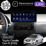 Магнітола Toyota Corolla 10 (E140, E150) (2006-2013) [Gray] Resonance L300 4/32 12.3" QLED, 360 (Audi Style)