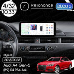 Магнітола Audi A4 Gen-5 (B9) S4 RS4 A4L (2015-2025) DUDU 5 10.33" 2K QLED, 4/32, 360 (Style B)
