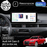 Магнітола Audi A4 Gen-5 (B9) S4 RS4 A4L (2015-2025) DUDU 7 12.3" 2K QLED, 6/64, 360 (Style B)