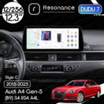Магнітола Audi A4 Gen-5 (B9) S4 RS4 A4L (2015-2025) DUDU 7 12.3" 2K QLED, 12/256, 360 (Style C)