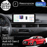 Магнітола Audi A5 Gen-2 (F5) S5 RS5 (2016-2025) DUDU 7 10.33" 2K QLED, 6/64, 360 (Style B)