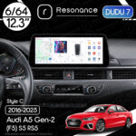 Магнітола Audi A5 Gen-2 (F5) S5 RS5 (2016-2025) DUDU 7 12.3" 2K QLED, 6/64, 360 (Style C)
