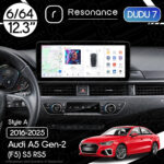 Магнітола Audi A5 Gen-2 (F5) S5 RS5 (2016-2025) DUDU 7 12.3" 2K QLED, 6/64, 360 (Style A)