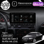 Магнітола Audi A6 Gen-3 (C6) S6, RS6, A6L (2004-2011) Resonance Ultra M6 (7862) 6/128, 12.3" QLED, 360 (Audi Style)