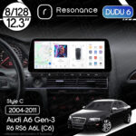 Магнітола Audi A6 Gen-3 (C6) S6, RS6, A6L (2004-2011) DUDU 6 12.3" 2K QLED, 8/128, 360 (Style C)