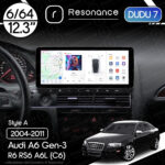 Магнітола Audi A6 Gen-3 (C6) S6, RS6, A6L (2004-2011) DUDU 7 12.3" 2K QLED, 6/64, 360 (Style A)