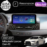 Магнітола Mitsubishi Lancer 10 (2007-2017) Resonance Ultra M4 (7862) 4/64, 10.25" QLED, 360 (Benz Style)