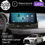 Магнітола Mitsubishi Lancer 10 (2007-2017) Resonance L600 6/128 12.3" QLED, 360 (BMW Style)