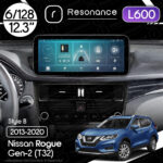 Магнітола Nissan Rogue 2 (T32) (2013-2020) Resonance L600 6/128 12.3" QLED, 360 (Mercedes-Benz Style)