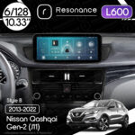 Магнітола Nissan Qashqai 2 (J11) (2013-2022) Resonance L600 6/128 10.33" QLED, 360 (Mercedes-Benz Style)